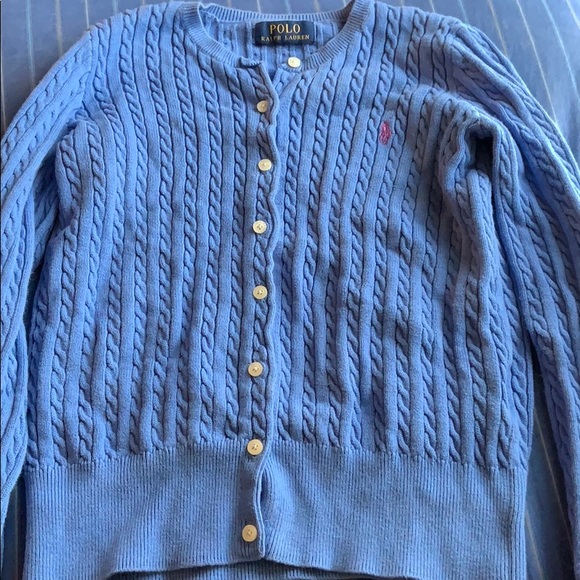 Polo Ralph Lauren blue button up sweater for Kids. - Picture 2 of 4